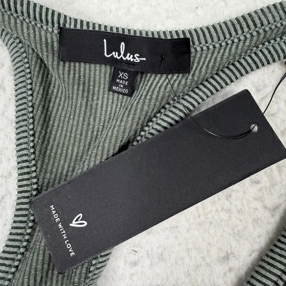 Lulus Ribbed Knit Maxi Dress Size XS Relaxed but Not Least Sleeveless Green NWT - Picture 4 of 9